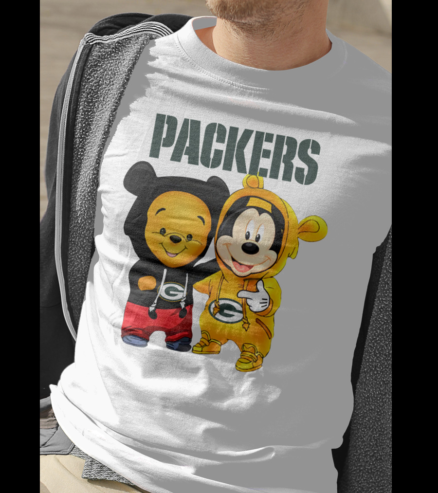 Packers Pooh-Mickey In Team Hoodies T-Shirt