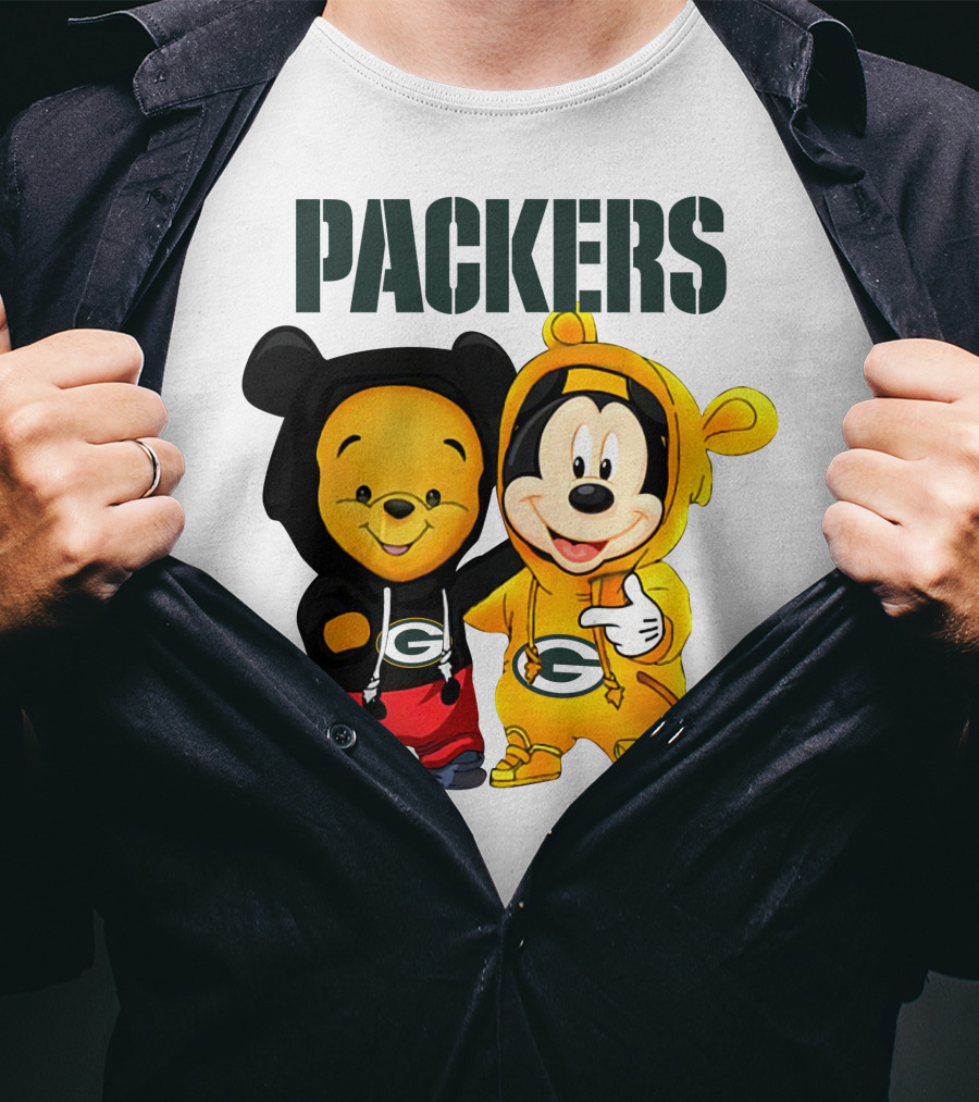 Packers Pooh-Mickey In Team Hoodies T-Shirt