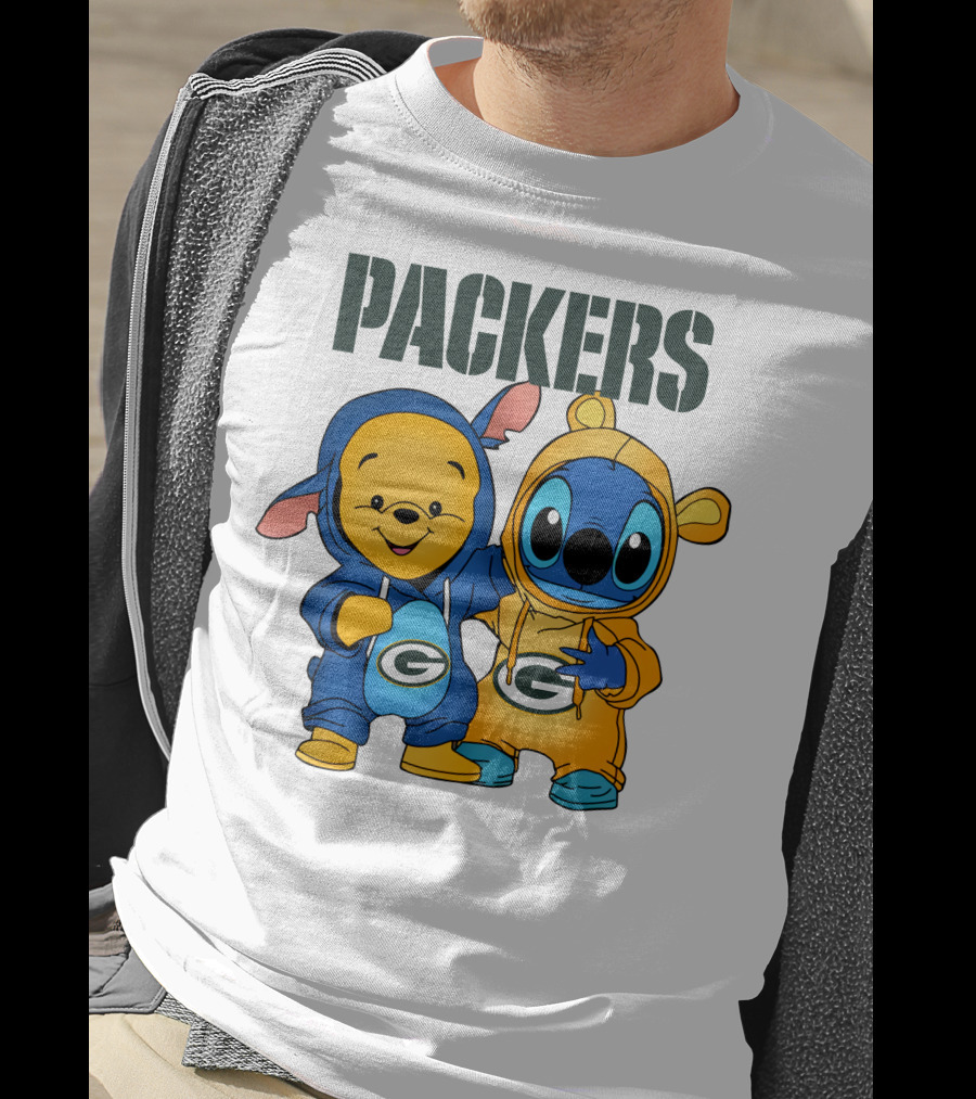 Packers Pooh Stitch Green Bay Collaboration T-Shirt