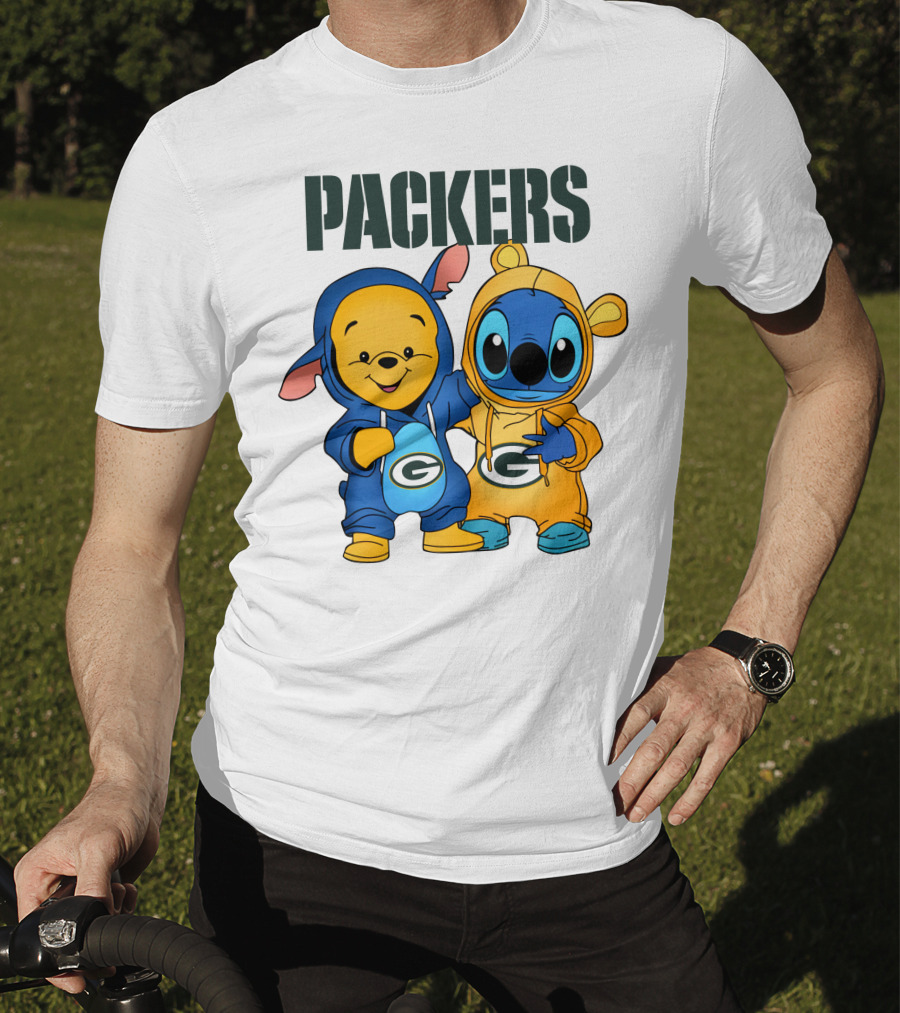 Packers Pooh Stitch Green Bay Collaboration T-Shirt
