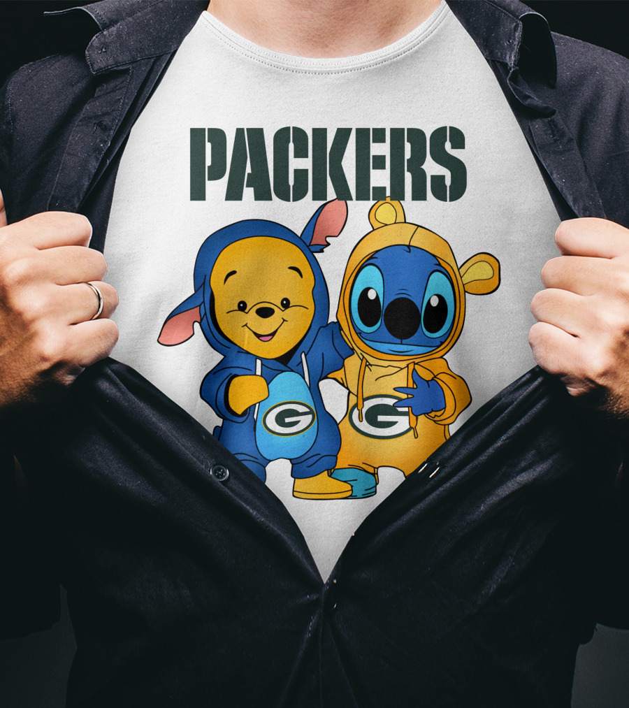 Packers Pooh Stitch Green Bay Collaboration T-Shirt