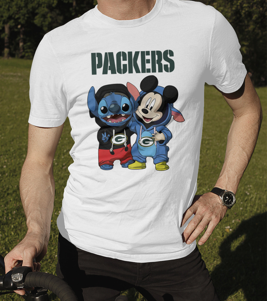 Packers Green Bay Stitch And Mickey Hoodie Characters T-Shirt