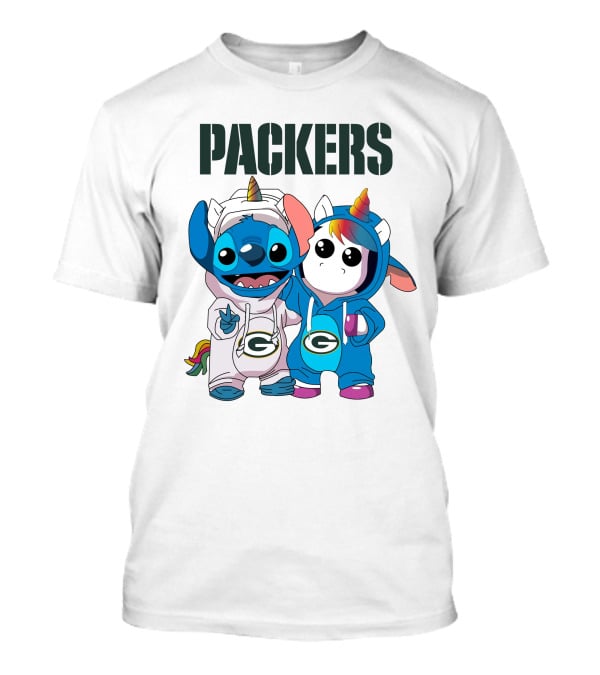 Packers Stitch And Unicorn Fans In Team Gear T-Shirt