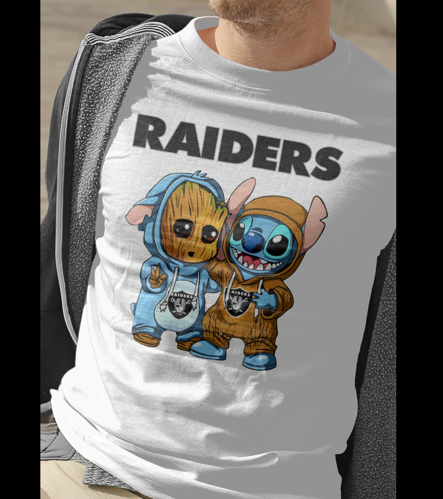 Raiders Groot And Stitch T-Shirt