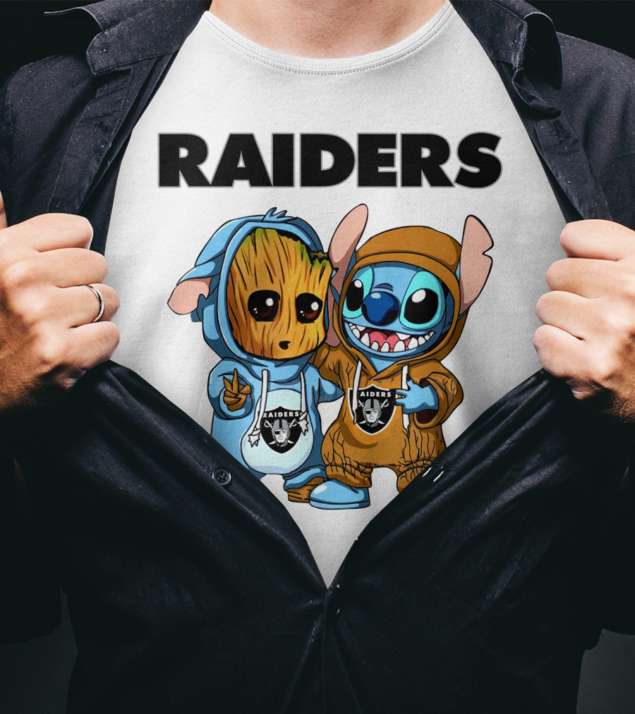 Raiders Groot And Stitch T-Shirt