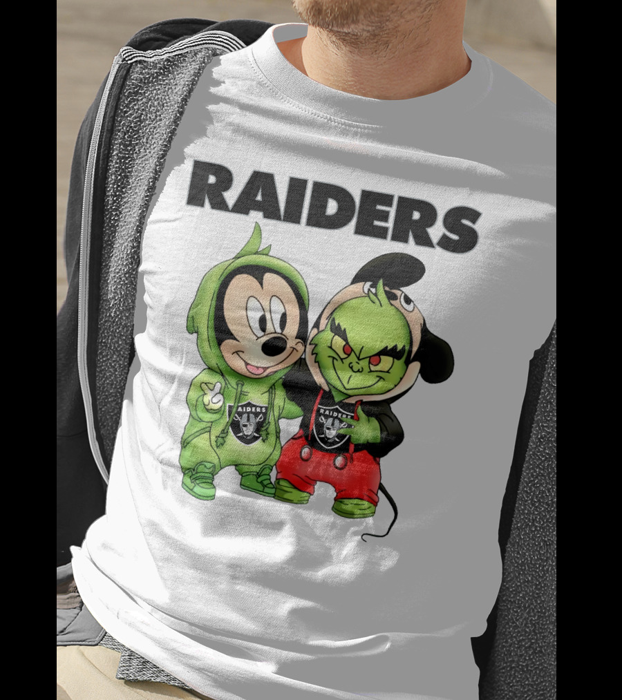 Mickey And Grinch Raiders Hoodie Cute Cartoon Characters T-Shirt