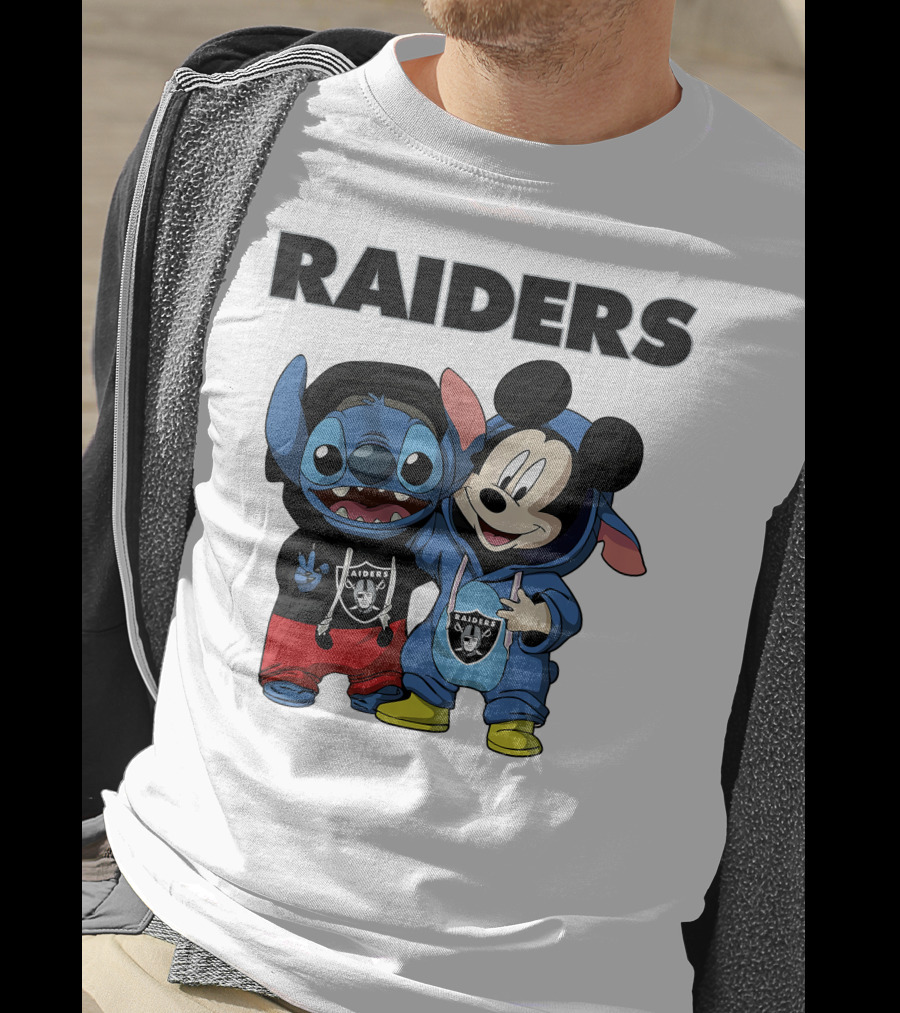 Stitch And Mickey Raiders Hoodie Duo T-Shirt