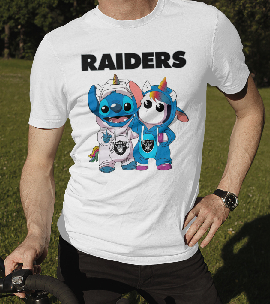 Raiders Stitch And Unicorn In Team Hoodies T-Shirt