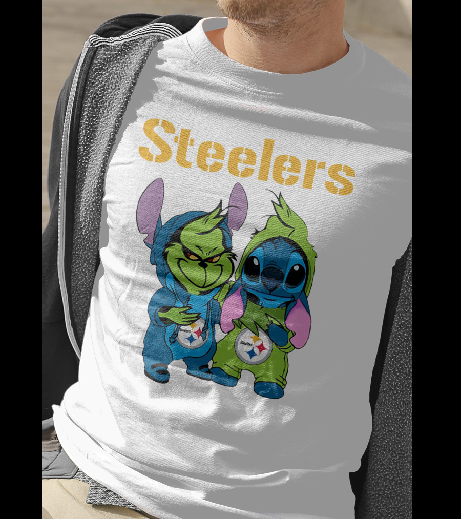 Grinch And Stitch Steelers Fans T-Shirt
