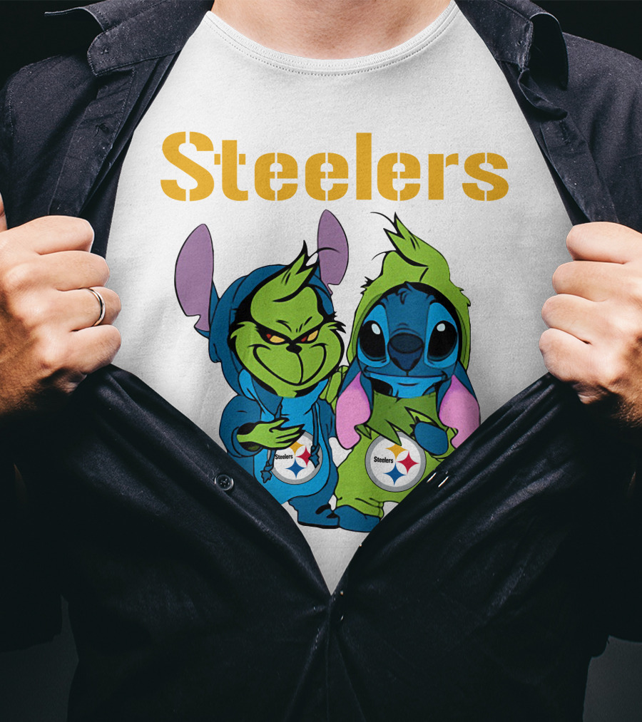 Grinch And Stitch Steelers Fans T-Shirt