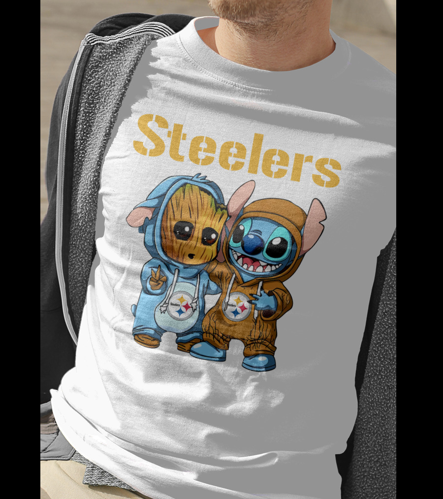 Steelers Groot And Stitch NFL25 Disney T-Shirt