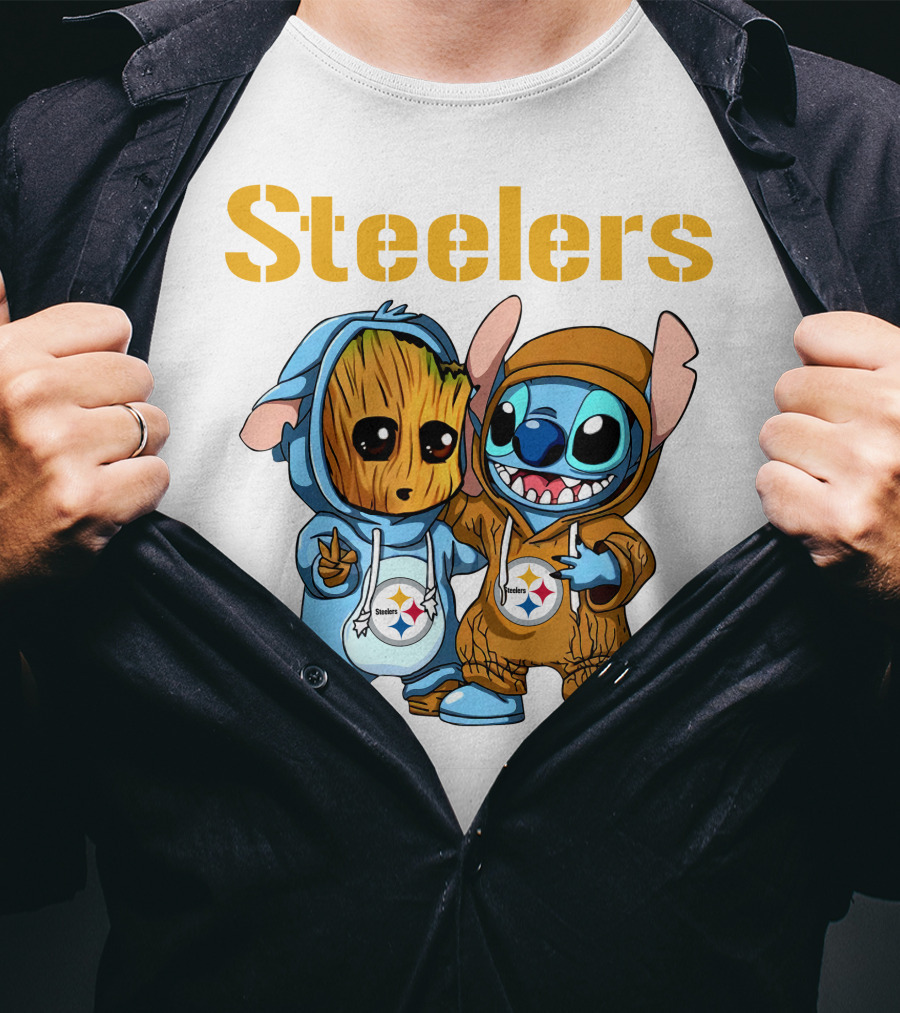 Steelers Groot And Stitch NFL25 Disney T-Shirt