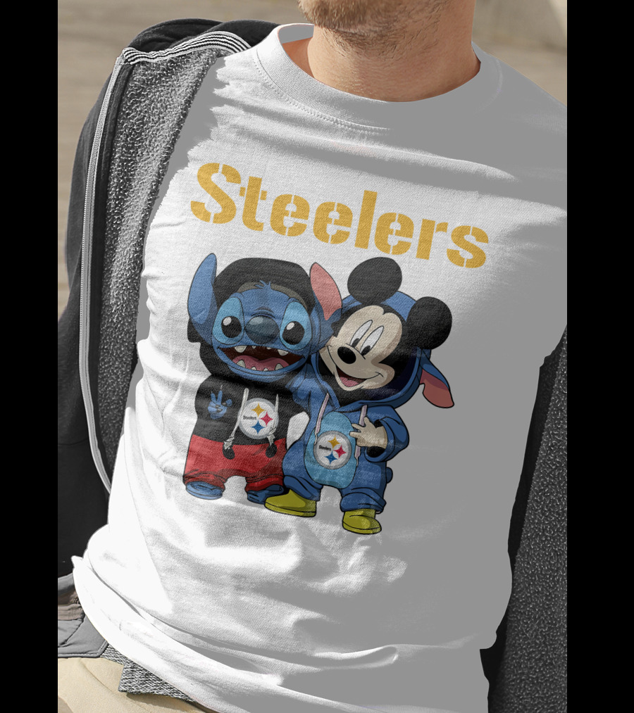 Steelers Stitch And Mickey T-Shirt