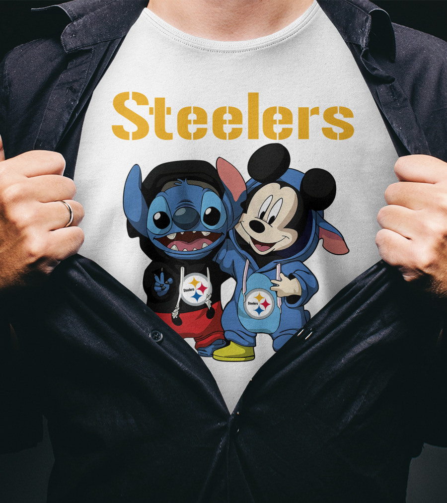 Steelers Stitch And Mickey T-Shirt
