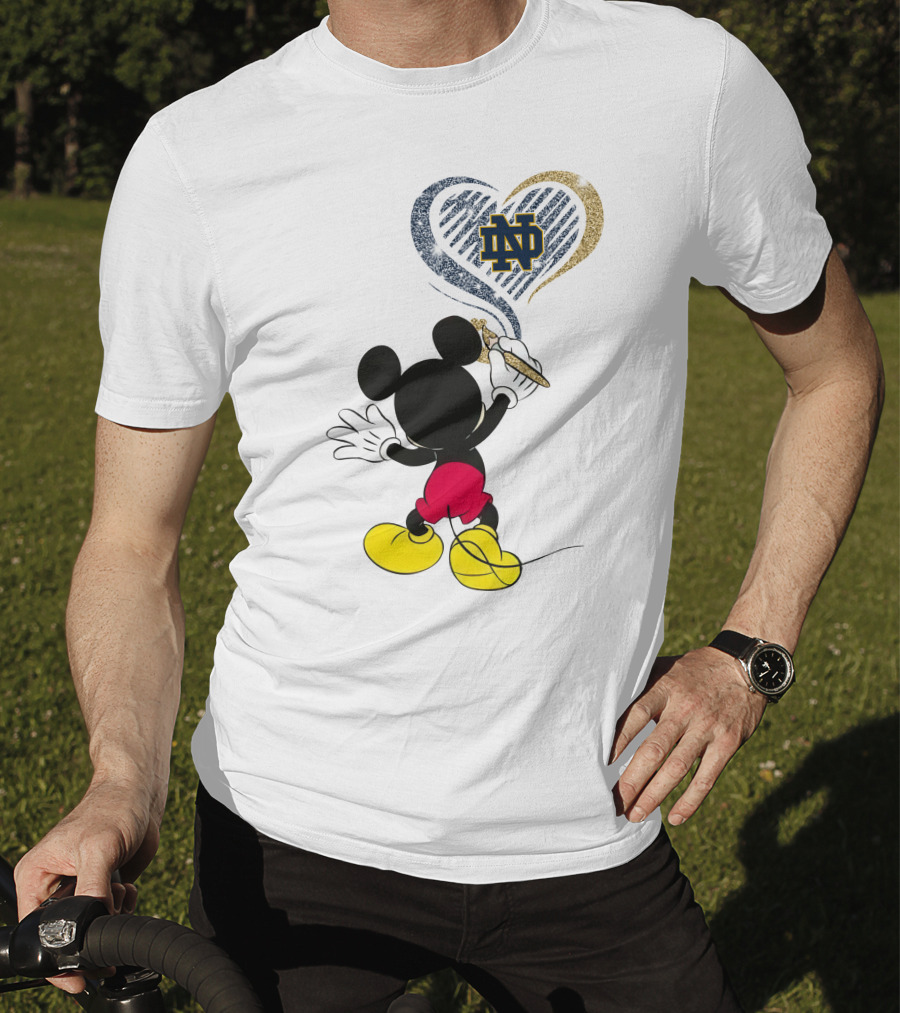 Notre Dame Fighting Irish Mickey Mouse Heart T-Shirt