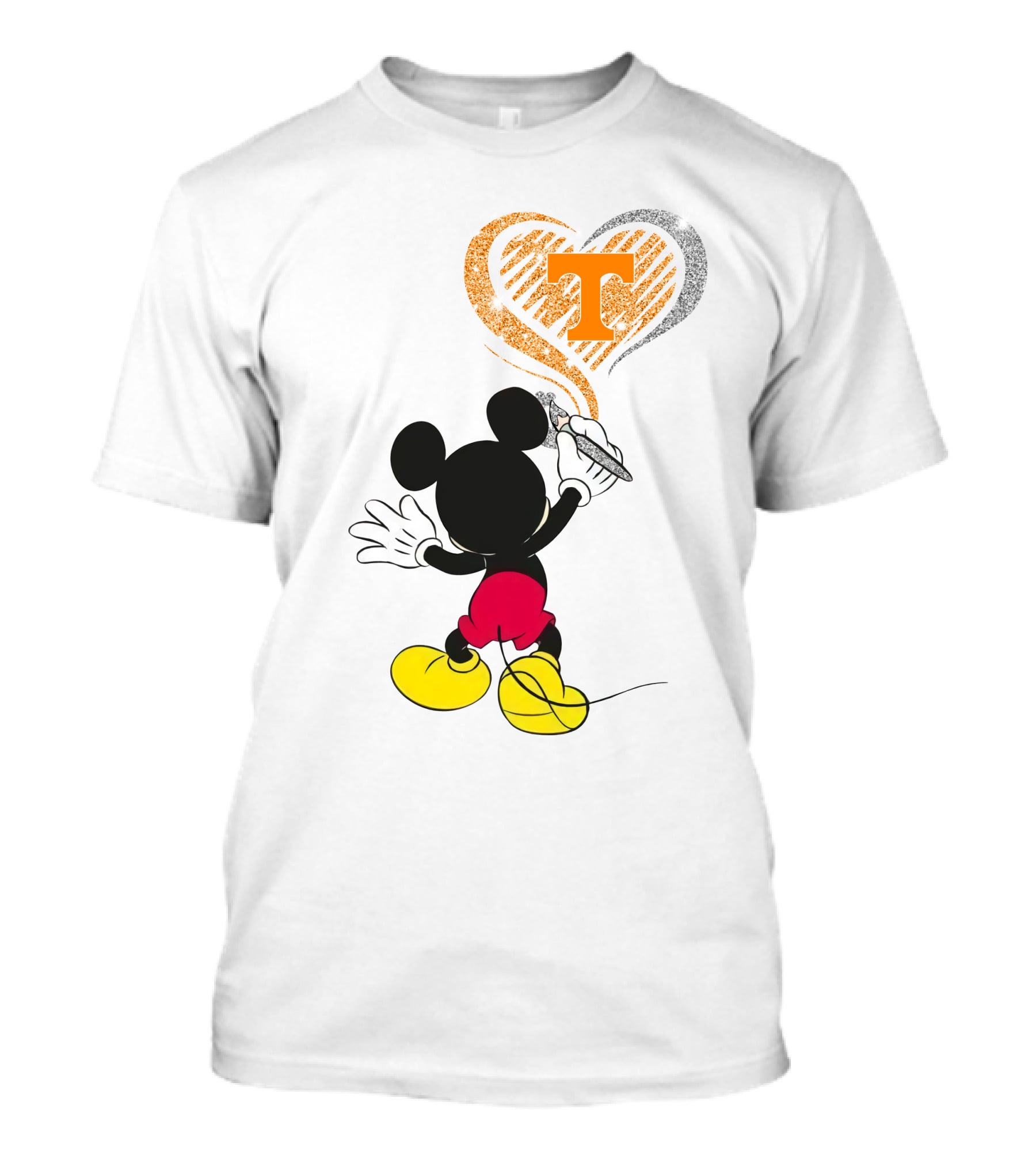 Mickey Painting Heart With Tennessee Volunteers T-Shirt