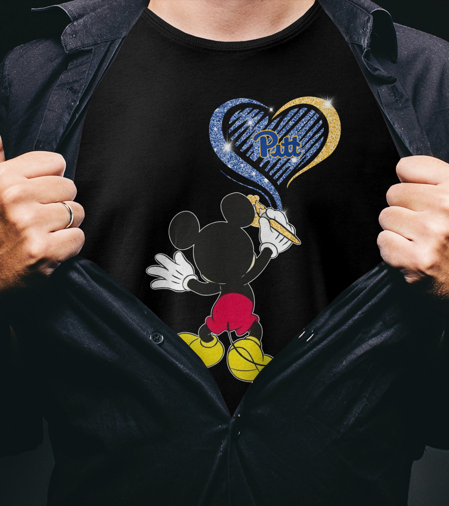 Mickey Pittsburgh Panthers Heart Pitt T-Shirt