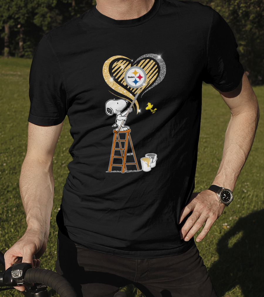 Snoopy Pittsburgh Steelers Heart Painting T-Shirt