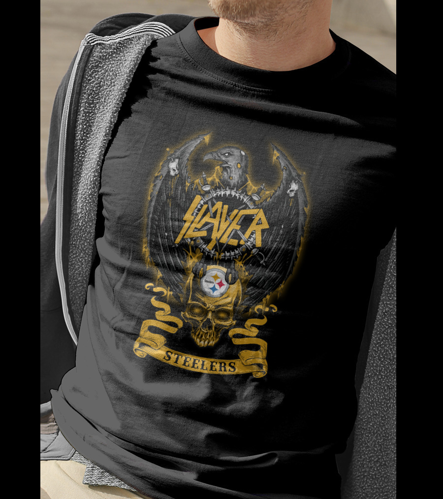 Slayer Steelers Skull Nfl T-Shirt