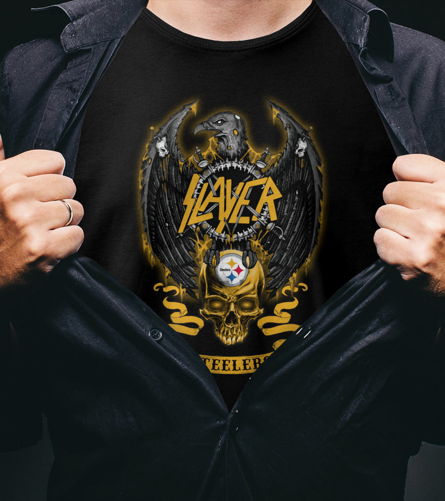 Slayer Steelers Skull Nfl T-Shirt