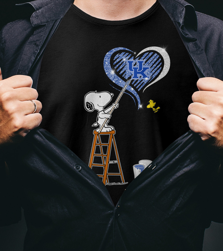 Snoopy Painting Heart Uk Kentucky Wildcats T-Shirt