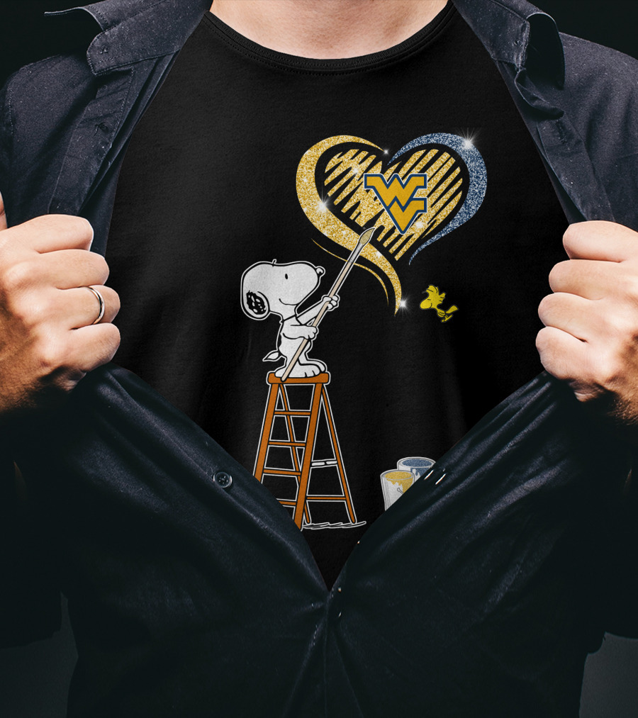 Snoopy Painting West Virginia Heart-Logo Art With Effects T-Shirt