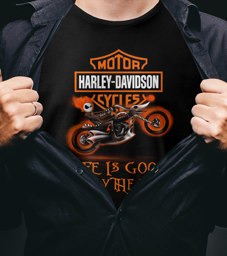 Harley Davidson Motorcycles Life Is Good Enjoy The Ride Jack O'lantern T-Shirt