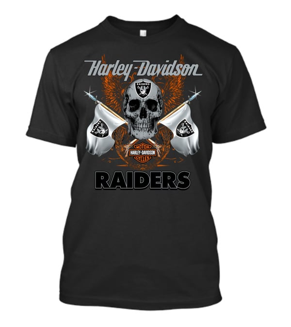 Harley Davidson Raiders Skull Flag T-Shirt