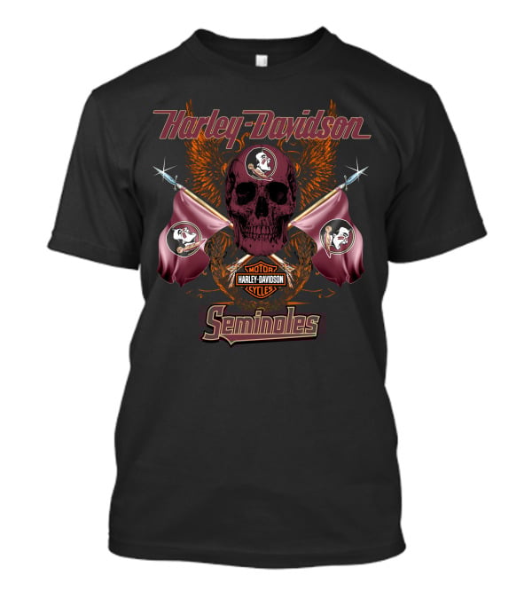 Harley Davidson Seminoles Skull Flags T-Shirt