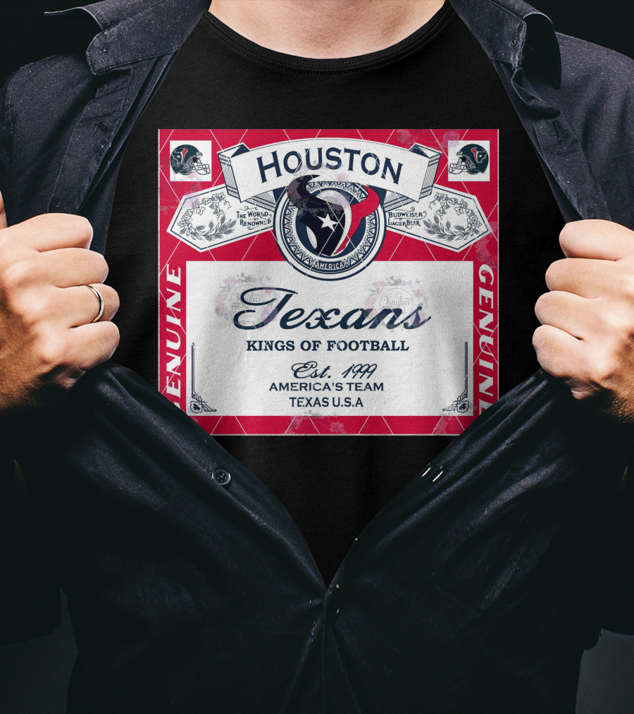 Houston Texans Kings Of Football America's Team Est. 1999 Texas U.S.A Genuine T-Shirt