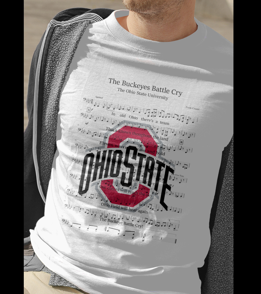 The Buckeyes Battle Cry Ohio State University Sheet Music T-Shirt