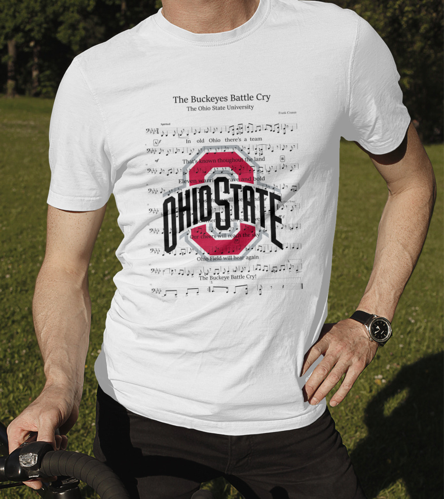 The Buckeyes Battle Cry Ohio State University Sheet Music T-Shirt