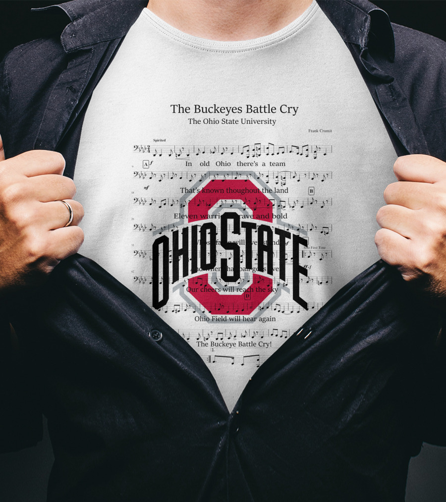 The Buckeyes Battle Cry Ohio State University Sheet Music T-Shirt