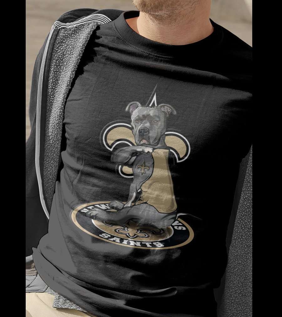 New Orleans Saints Dog With Fleur-de-Lis Tattoo 20 T-Shirt