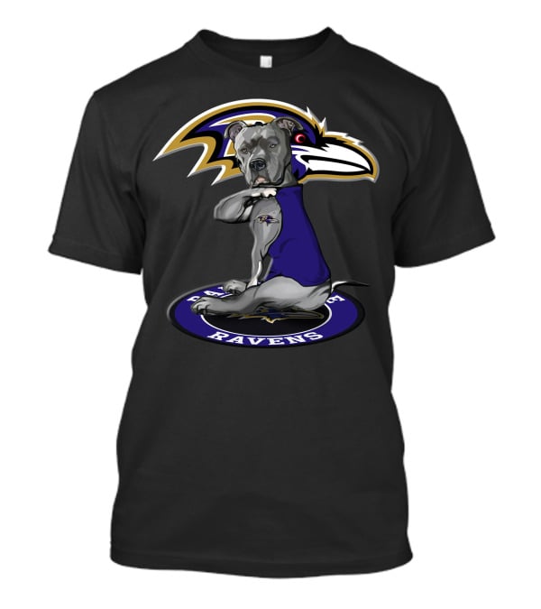 Baltimore Ravens Dog With Team T-Shirt