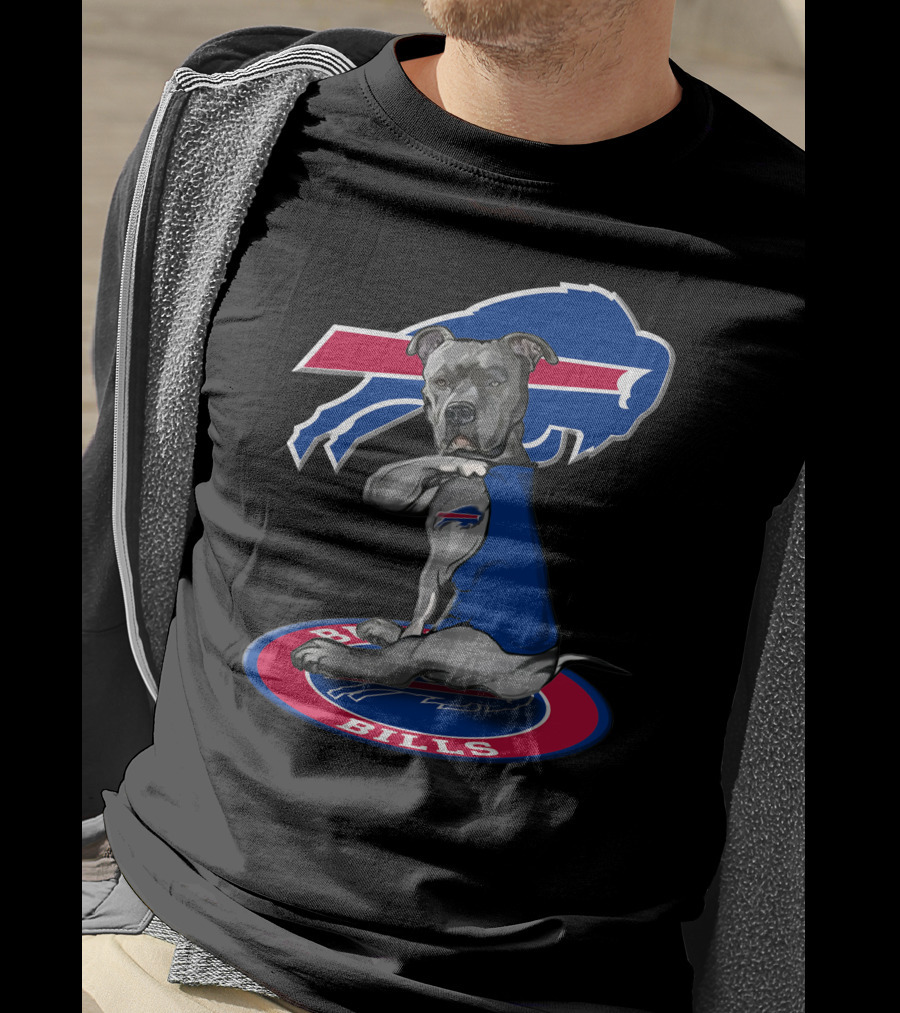 Buffalo Bills Dog With Team Logo And Colors T-Shirt
