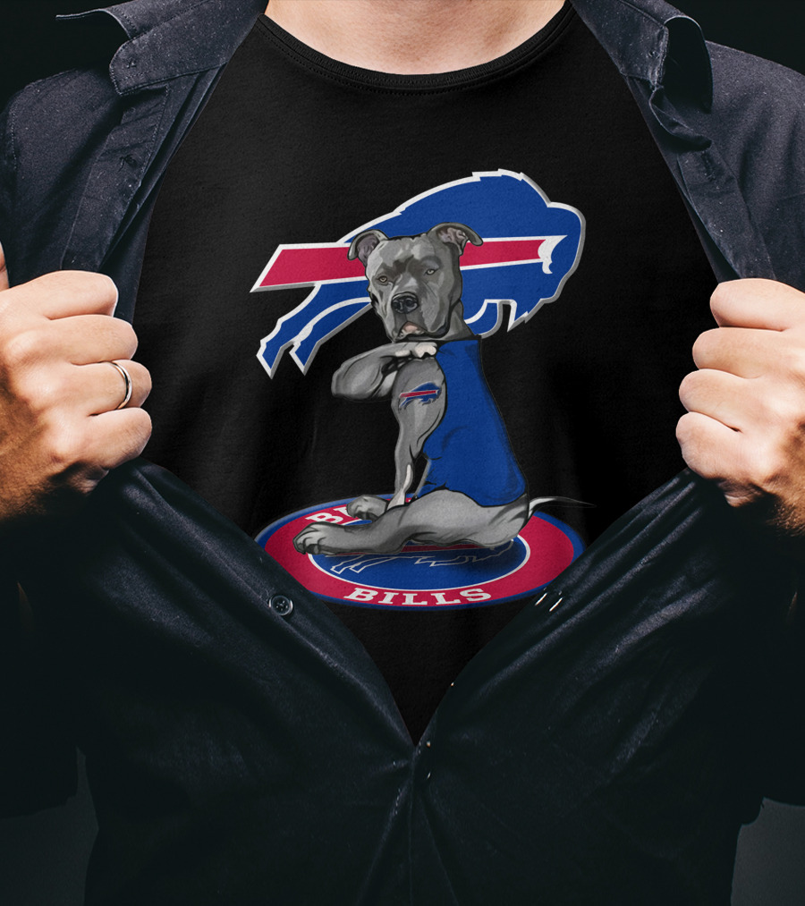 Buffalo Bills Dog With Team Logo And Colors T-Shirt