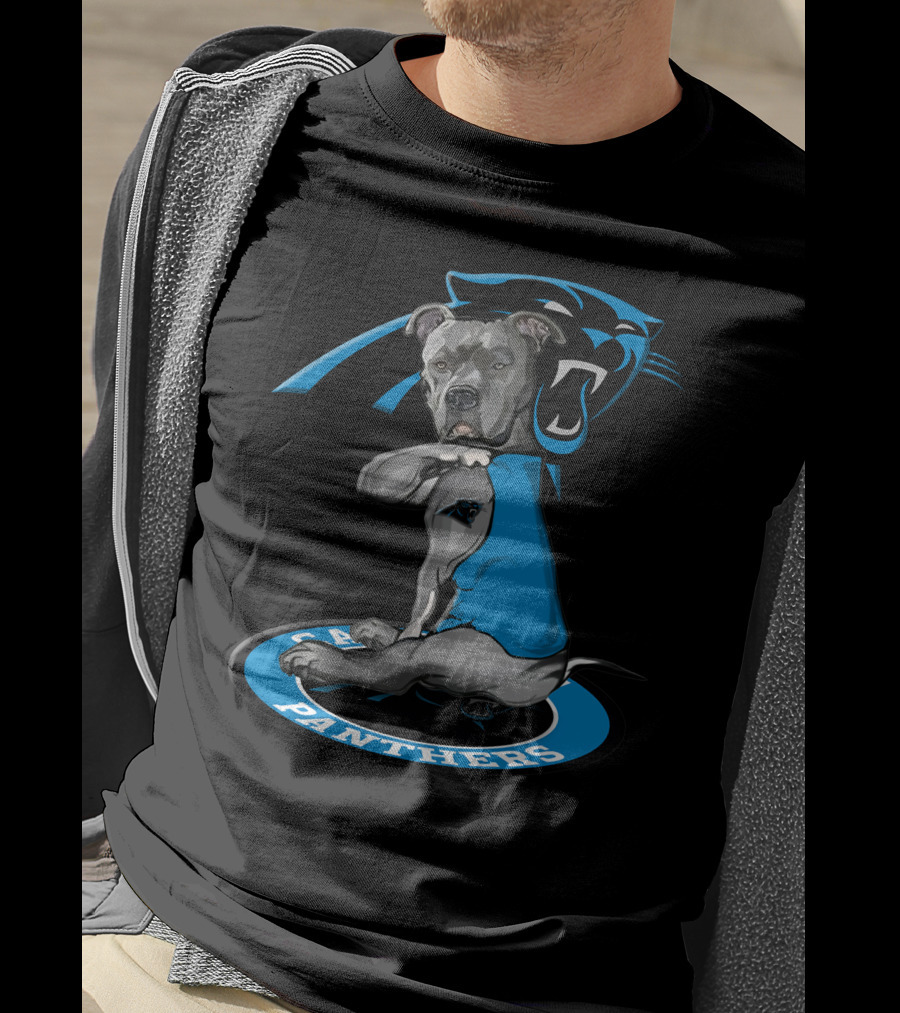 Carolina Panthers Dog With Team Logo In Blue Vest T-Shirt