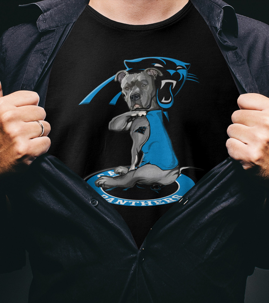 Carolina Panthers Dog With Team Logo In Blue Vest T-Shirt