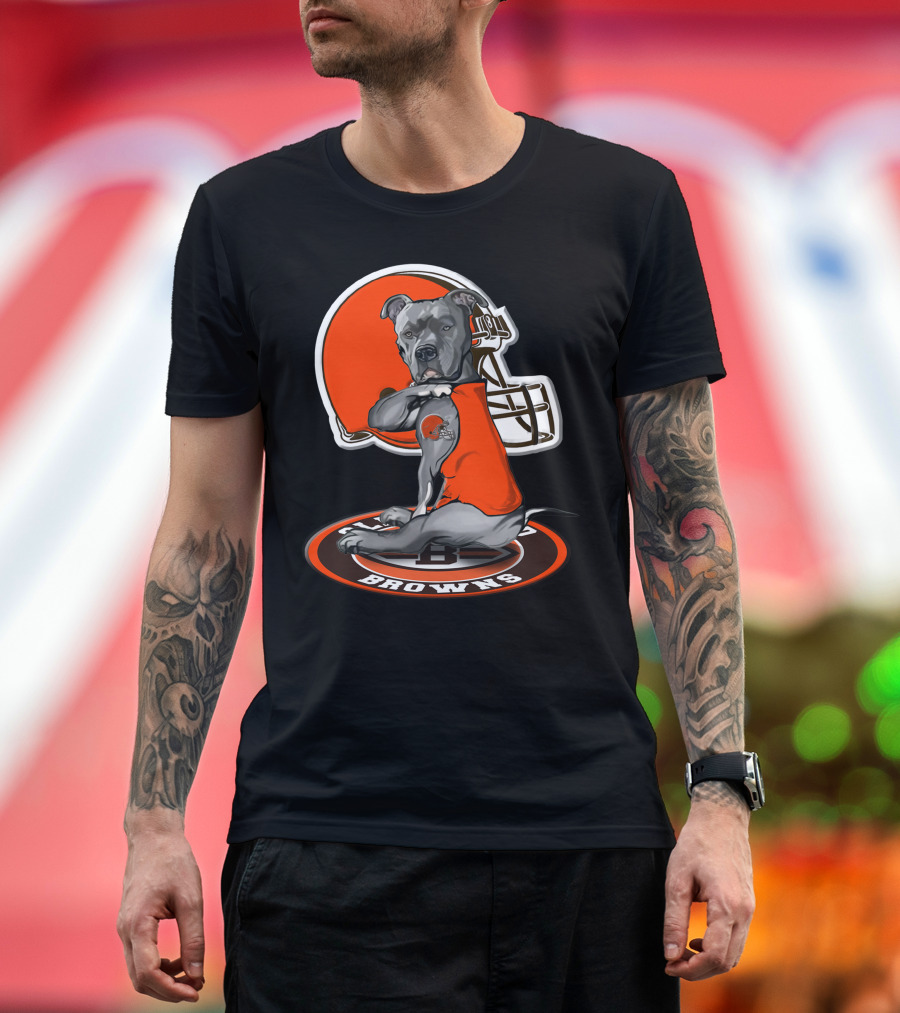 Cleveland Browns Dog Mascot With Helmet And Team T-Shirt