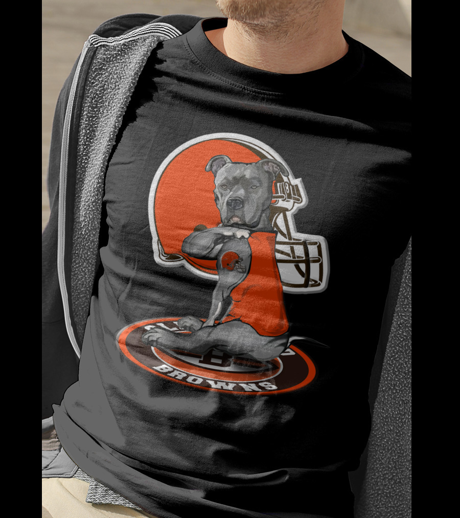 Cleveland Browns Dog Mascot With Helmet And Team T-Shirt