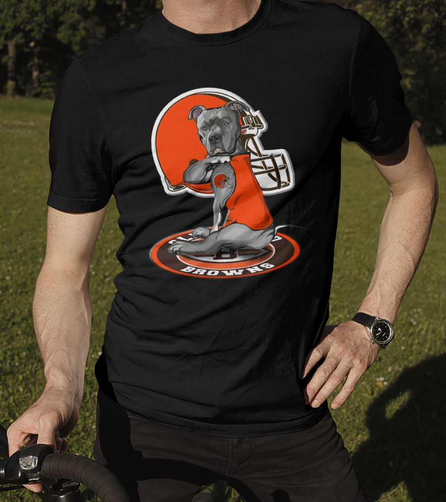 Cleveland Browns Dog Mascot With Helmet And Team T-Shirt