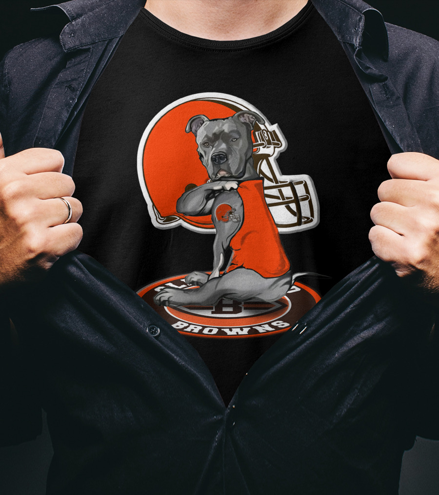 Cleveland Browns Dog Mascot With Helmet And Team T-Shirt