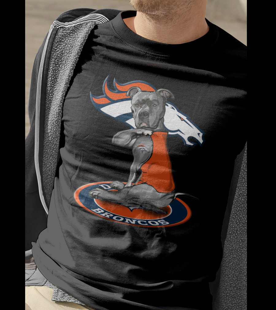 Denver Broncos Dog With Team T-Shirt