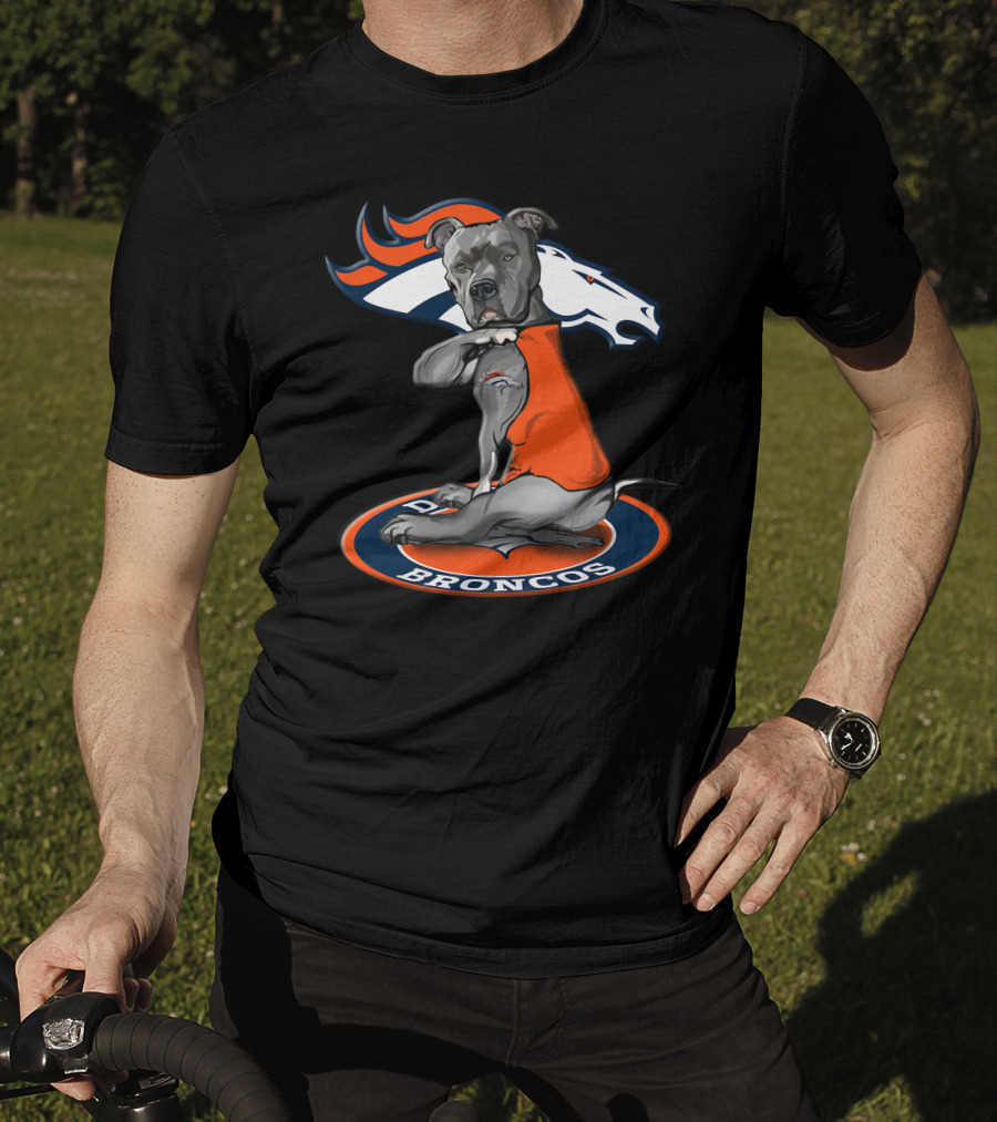 Denver Broncos Dog With Team T-Shirt