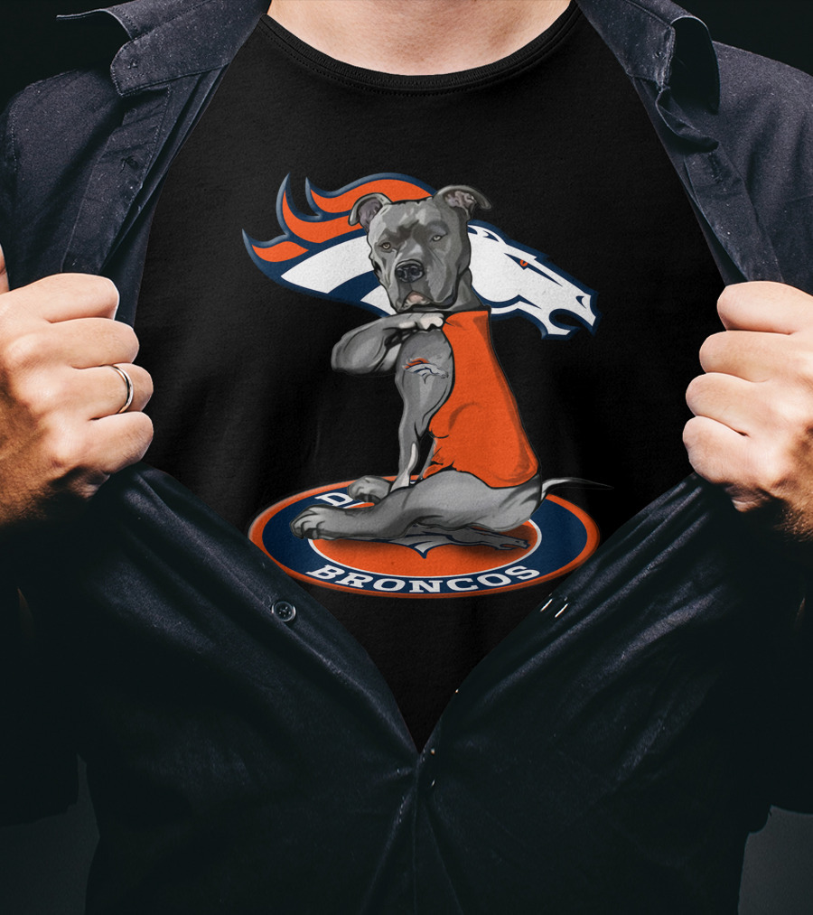 Denver Broncos Dog With Team T-Shirt