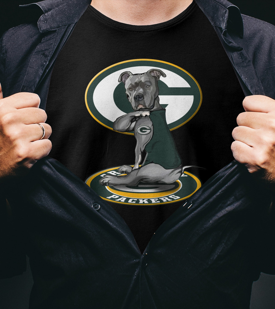 Green Bay Packers Pitbull Dog T-Shirt