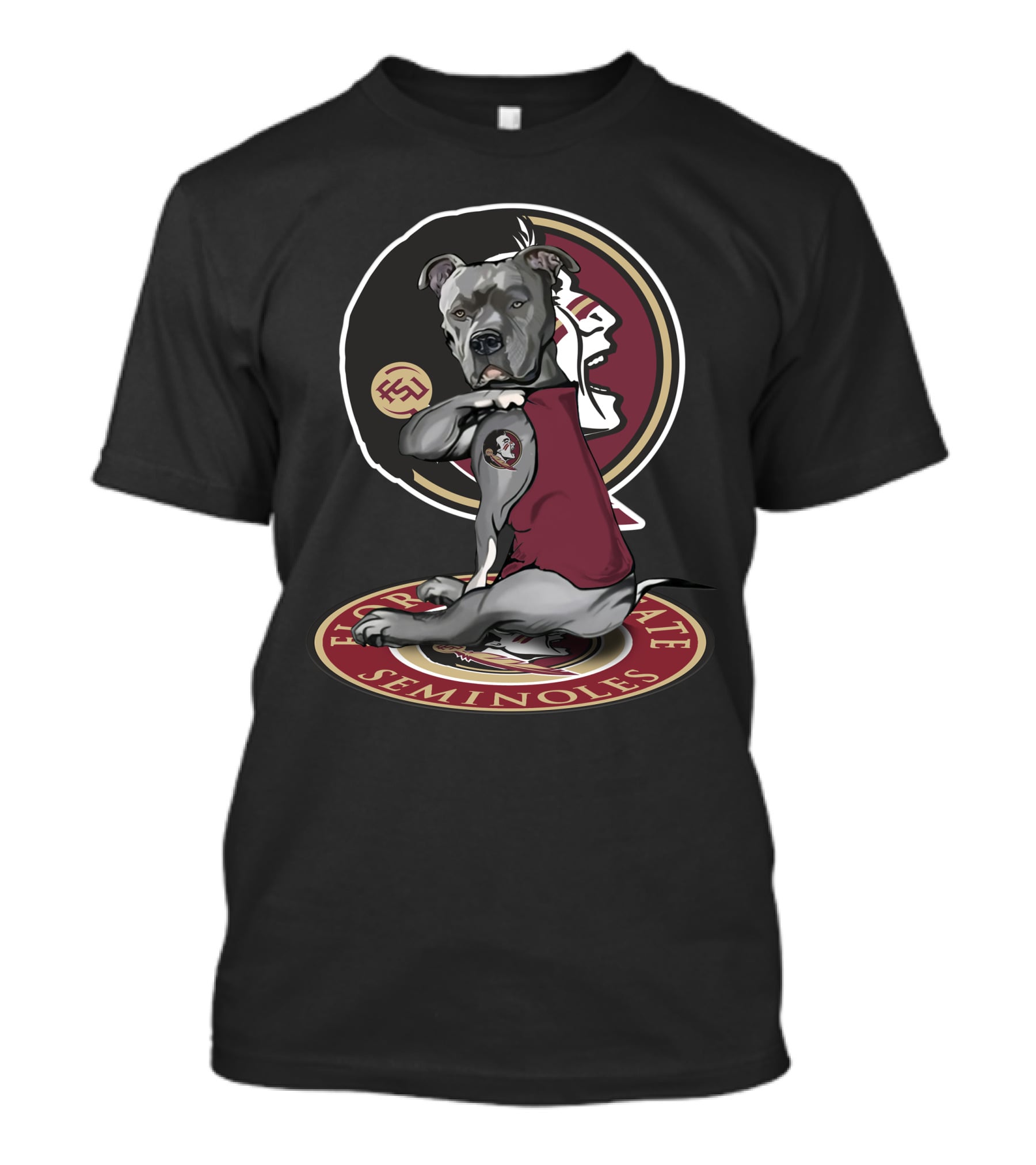 Florida State Seminoles Dog With Logo And Tattoo T-Shirt