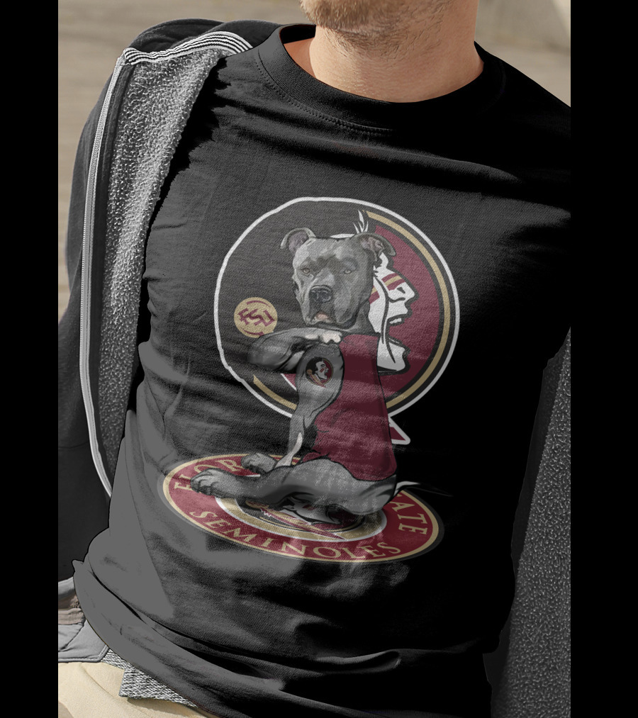 Florida State Seminoles Dog With Logo And Tattoo T-Shirt
