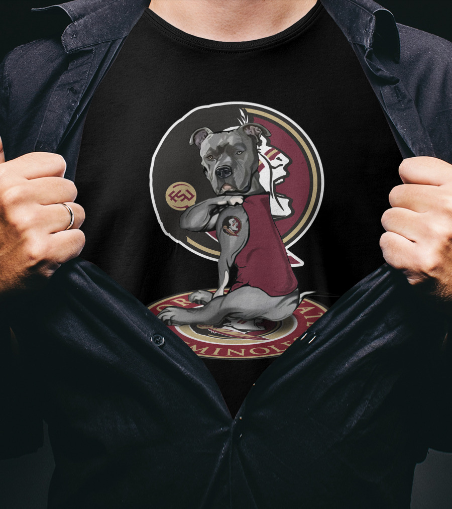 Florida State Seminoles Dog With Logo And Tattoo T-Shirt